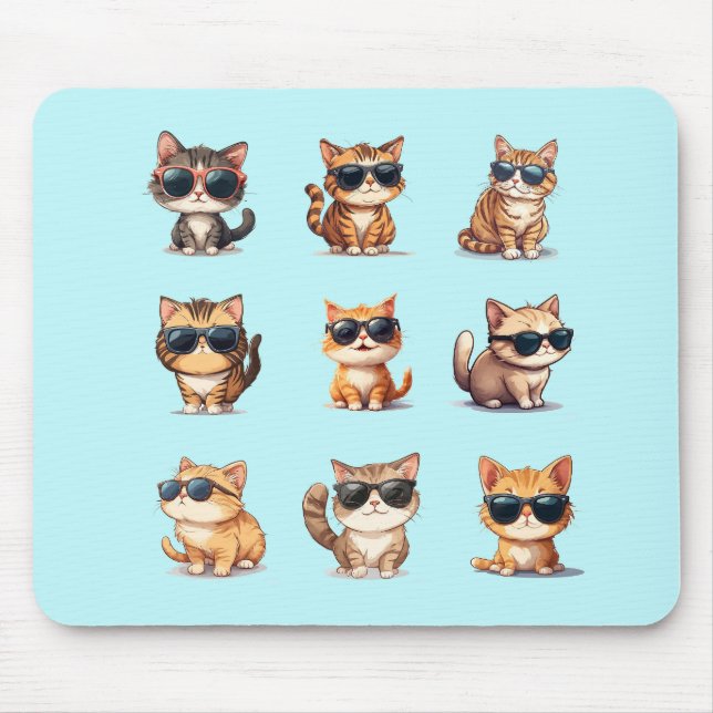 Simple But Adorable Funny Cat Theme Mousepad (Front)