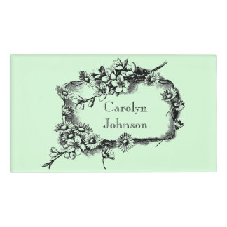 Simple But Elegant Floral Name Frame Design Name Tag