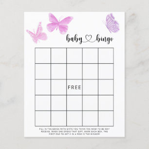 Simple Butterflies - Baby shower bingo game
