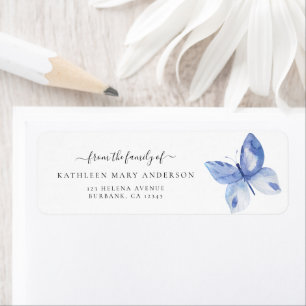 Simple Butterfly Funeral Return Address Return Address Label