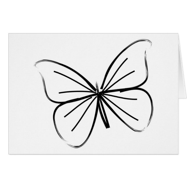 Simple Butterfly Line Drawing (Front Horizontal)