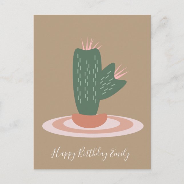 SImple Cactus Spikey Illustration Postcard (Front)