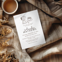 Simple Cafe Themed Baby Shower Invitation