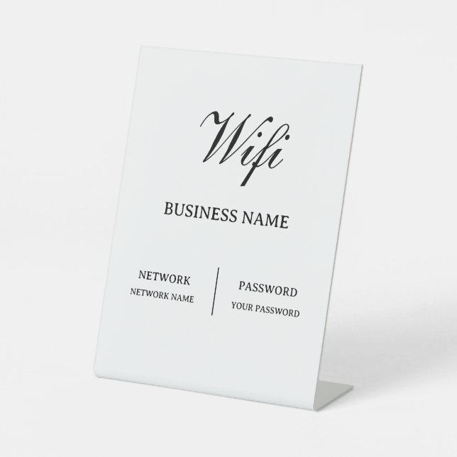 Simple Cafe Wifi Password Pedestal Sign (Front)