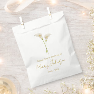 Simple Calla lily Seed packet Funeral  Favour Bag