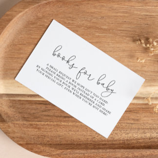 Simple Calligraphy Baby Shower Book Request   Enclosure Card