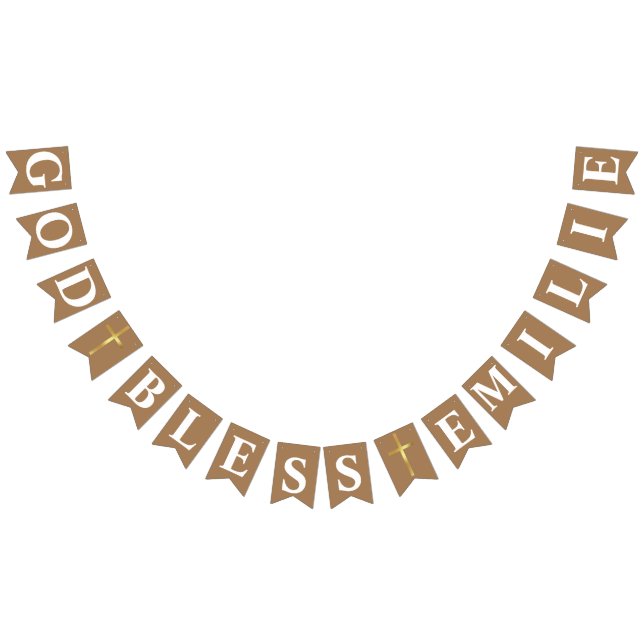 Simple calligraphy baptism first communion  bunting  (All)