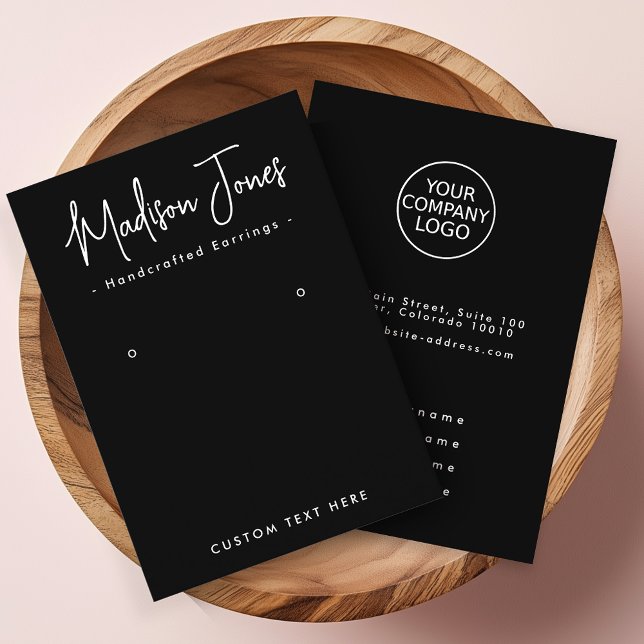 Simple Calligraphy Black Earring Display Card (Creator Uploaded)