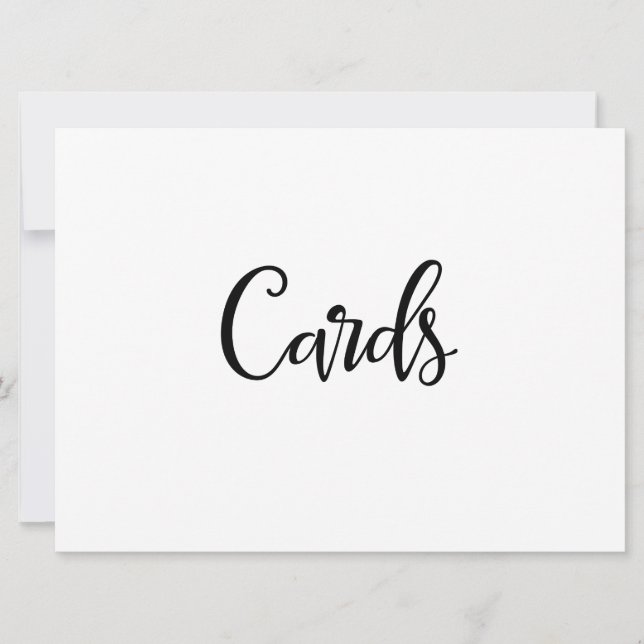 Simple Calligraphy | "Cards" Wedding Sign Invitation (Front)