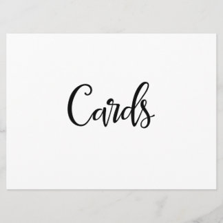 Simple Calligraphy | "Cards" Wedding Sign Invitation