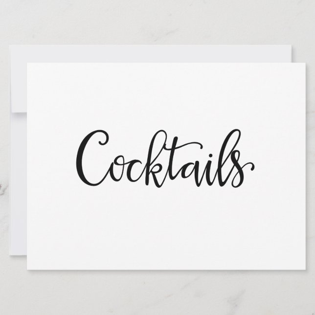 Simple Calligraphy | Cocktails Reception Sign (Front)