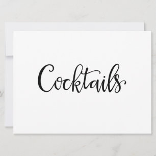 Simple Calligraphy   Cocktails Reception Sign