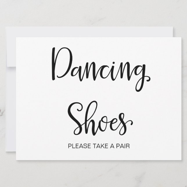 Simple Calligraphy | "Dancing Shoes" Wedding sign (Front)
