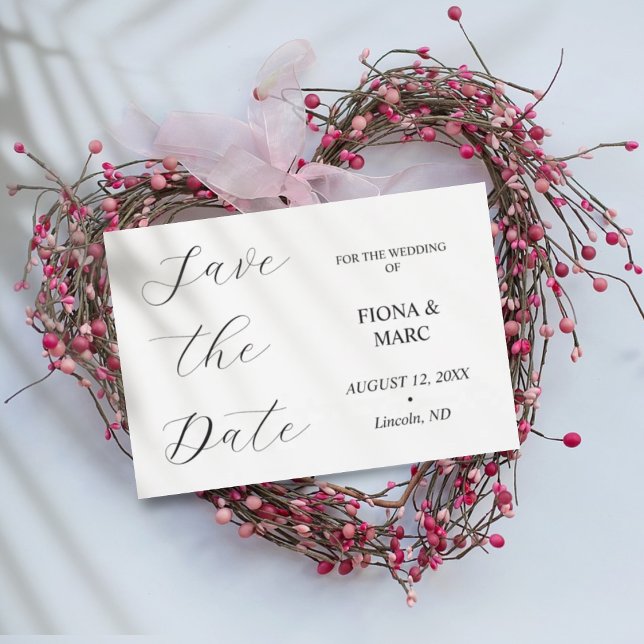 Simple calligraphy elegant save the date card (Creator Uploaded)