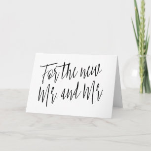 Simple calligraphy "For the new mr. and mr." Card