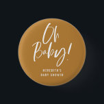 Simple Calligraphy Gender Neutral Baby Shower 3 Cm Round Badge<br><div class="desc">Simple Calligraphy Gender Neutral Baby Shower button features a fun and modern calligraphy on bold,  solid colours.</div>