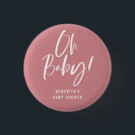 Simple Calligraphy Gender Neutral Baby Shower 3 Cm Round Badge<br><div class="desc">Simple Calligraphy Gender Neutral Baby Shower button features a fun and modern calligraphy on bold,  solid colours.</div>
