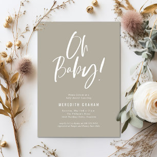 Simple Calligraphy Gender Neutral Baby Shower Invitation