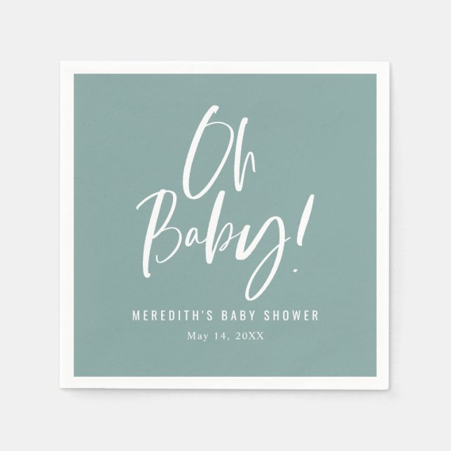 Simple Calligraphy Gender Neutral Baby Shower Napkin (Front)