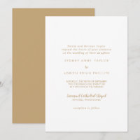 Simple Calligraphy|Gold Back Traditional Wedding