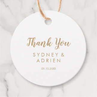 Simple Calligraphy|Gold Back Wedding Thank You Favour Tags