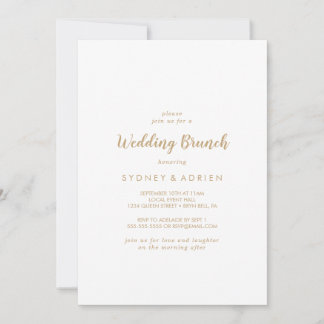 Simple Calligraphy | Gold Wedding Brunch Invitation