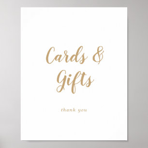 Simple Calligraphy Gold Wedding Cards and Gifts Poster