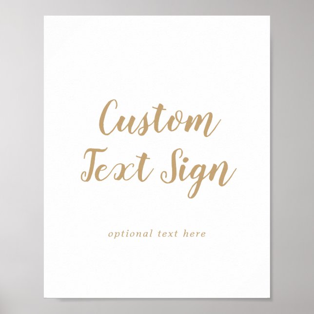 Simple Calligraphy | Gold Wedding Custom Text Sign (Front)