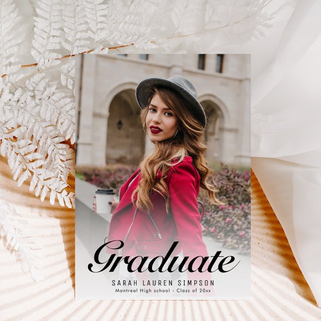 Simple calligraphy graduation announcement (Creator Uploaded)