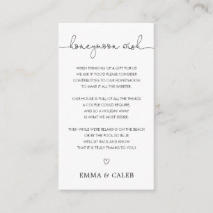 Simple Calligraphy Honeymoon Wish Fund Enclosure Card