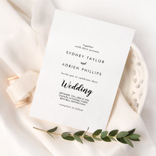 Simple Calligraphy Informal Wedding Invitation