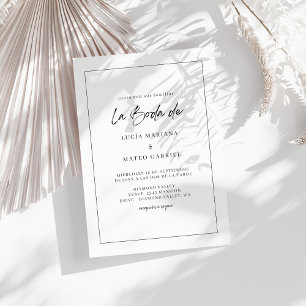 Simple Calligraphy La Boda De Spanish Wedding Invitation