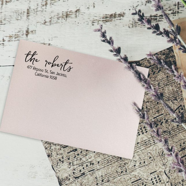 Simple Calligraphy Lettering Return Address Rubber Stamp (Creator Uploaded)