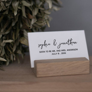 Simple Calligraphy Lettering Save the Date Rubber Stamp