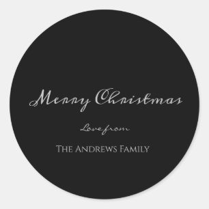 Simple Calligraphy Merry Christmas Classic Sticker