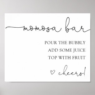 Simple Calligraphy Momosa Bar Drink Sign