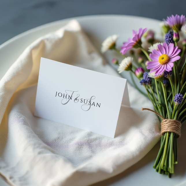 Simple Calligraphy Monogram with Names Card (Creator Uploaded)