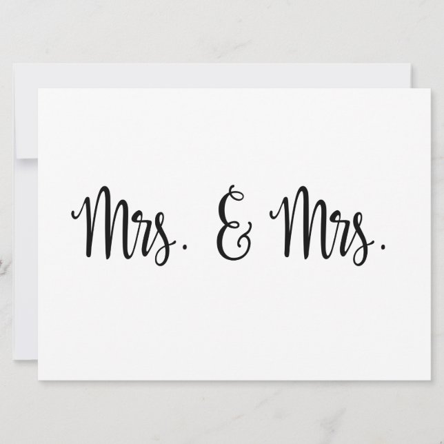 Simple Calligraphy | Mrs. and Mrs. wedding sign (Front)