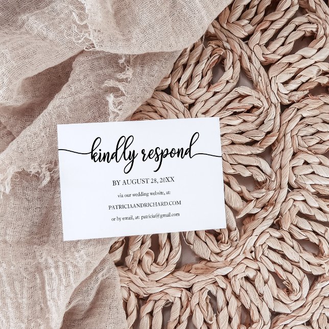 Simple Calligraphy Online Wedding RSVP Card (Creator Uploaded)