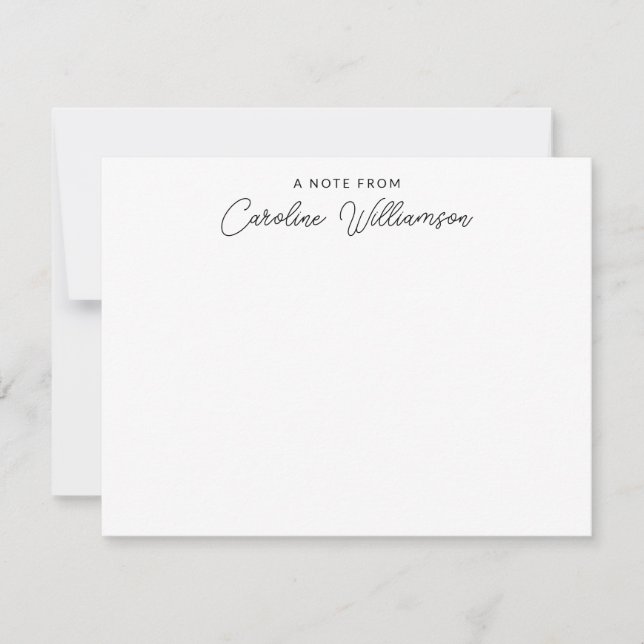 Simple Calligraphy Personalised Stationery From Card (Front)