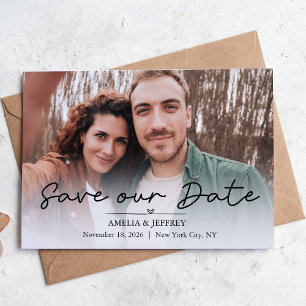 Simple Calligraphy Photo  Save The Date