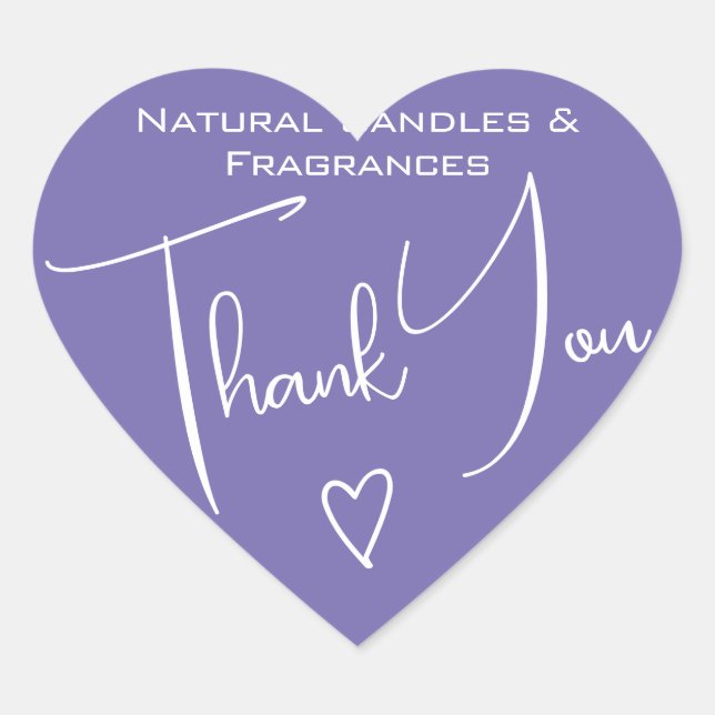 Simple Calligraphy Purple Lilac Thank You Labels (Front)