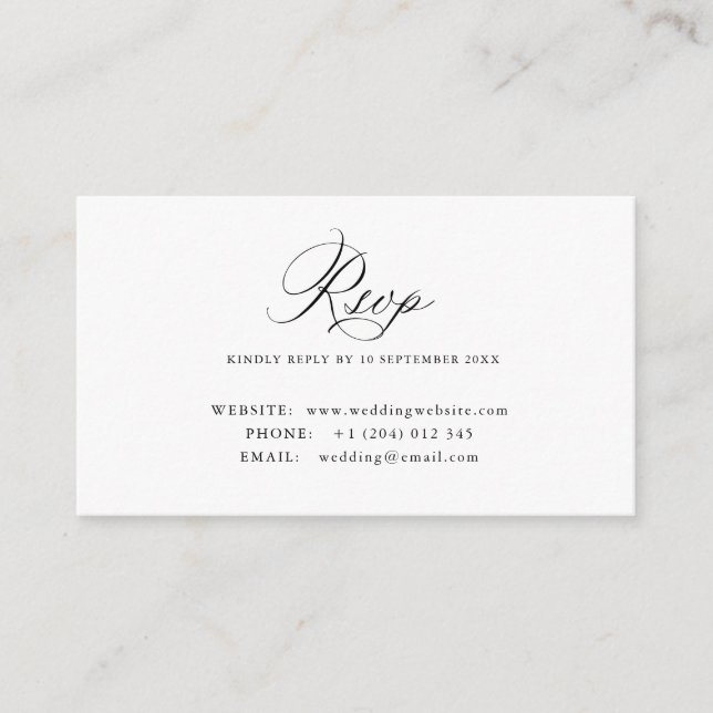 Simple calligraphy QR code RSVP card (Front)