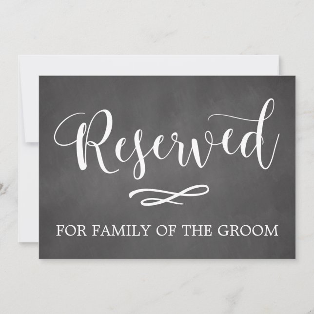 Simple Calligraphy Reserved Seating Wedding Sign Invitation (Front)