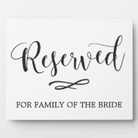 Simple Calligraphy Reserved Seating Wedding Sign