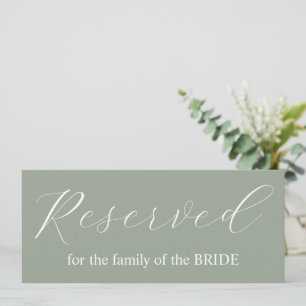 Simple calligraphy reserved wedding table family  invitation