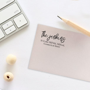 Simple Calligraphy Return Address Rubber Stamp