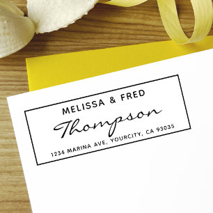 Simple Calligraphy Return Address Self-inking Stamp