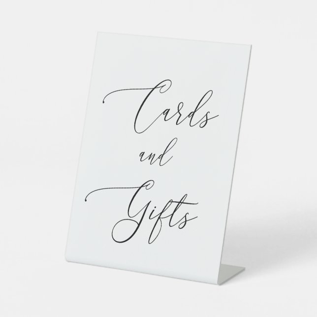Simple Calligraphy Rustic Cards and Gifts Poster Pedestal Sign (Front)