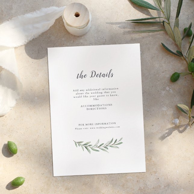 Simple calligraphy rustic greenery wedding enclosure card (Simple calligraphy rustic greenery wedding enclosure card)